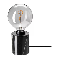 MARKFROST/MOLNART 桌燈附燈泡, 黑色/灰色/透明玻璃, 125 公厘