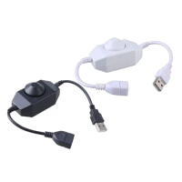 DC5V Stepless USB Manual Knob LED Dimmer Switches for LED Strips Light Brightness Adjustment USB Fan Speed Controller