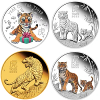 Newest 2022 Australia 1oz Tiger Silver Coin Year Of The Tiger Chinese Lunar New Year Animal Tiger Silver Plated Coins