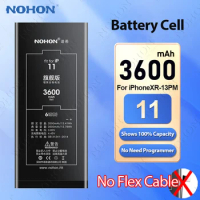 NOHON Battery Cell for iPhone 11 12 13 Pro Max XS XR High Capacity Batteries BMS Repair Battery Health Bateria No Flex Cable