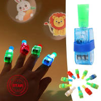 1Pcs Lampu Suluh Jari Kanak-Kanak Kartun dengan Projeksi Mainan Pendidikan Pelbagai Bateri Menarik H