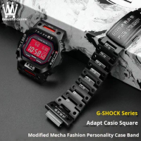 For Casio DW5600 GW-B5600 Cashew nut flower Mech warrior transform metal Stainless steel Watch strap black Watch case Watchband