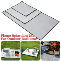 Outdoor Picnic Camping Fireproof Grill Mat Cloth Flame Retardant Heat Insulation Pad Silica Gel Coated Glass Fiber Fire Blanket