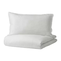 DYTÅG 雙人被套附2個枕頭套, 白色, 200x200/50x80 公分