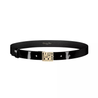 Christian Dior Miss D 25mm Patent Leather Calfskin Belt Black