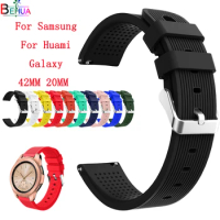 Silicone Watchband For Samsung Galaxy Watch 42mm / Active 2 / Gear S2 classic Bracelet For Huami Amazfit Bip U Bip S GTS 2 strap