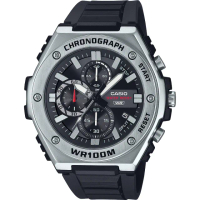 【CASIO 卡西歐】運動風三眼計時手錶-黑 送禮 禮物 推薦(MWA-300H-1AV)