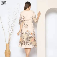 Evercloth Kinza Dress Wanita Batik Couple Modern Dress Batik Modern Gaun Pesta Dress Batik Wanita JU