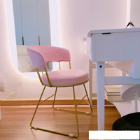 少女粉色化妝椅現代簡約梳妝臺凳子網紅ins輕奢北歐臥室靠背椅子