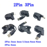 1pc Smart USB watch charger for power charging cable 2Pin 3Pin 3mm 4mm 5.5mm 8mm 9mm smartband charger universal multifunctional