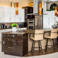 2020 contemporary kitchen cabinets undermount sink flat-panel cabinets, granite countertops Kitchen remodel CK204