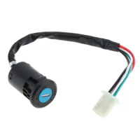 1set Electric Scooter 4 Wire Ignition Switch W/ Two Keys For Motorcycle ATV Outdoor Scooters Accessories 46x30mm Plastic Black