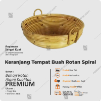 Tempat Buah Rotan Alami Estetik Wadah Permen Tempat Parcel anyaman Lombok
