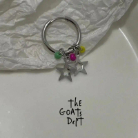 The Goats Dept - Viviane Star Beads Hoop Titanium Earring Original / tgd710 anting bulau hoops loop 