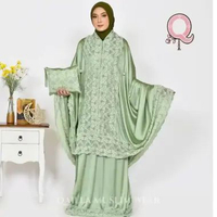 Mukena sutera renda cantik model 2in1 dengan resleting ga panas buat teraweh dan sholat ied SAGE