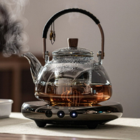 優樂悅~煮茶器玻璃燒水壺蒸煮茶壺電陶爐白茶家用茶具小型養生煮茶爐套裝手沖壺 茶壺