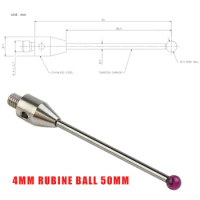 1PCS Touch Probe A-5003-4799 Styli M4 Thread 4mm Rubine Ball 50mm Long Probe Tip Stylus For CMM Machine CNC Machine Parts