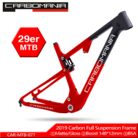 Full Carbon Suspension Bike Frame 29er MTB Thru AXle BOOST Carbon Fiber Suspension Mountain Bikes XC 100mm Travel Bicycle Frame