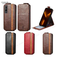 For Sony Xperia 5V 10V 1V Vertical Leather Retro Magnetic Flip Cover For Xperia 5 10 1 V IV III ACE3 Wallet Card Slot Phone Bag