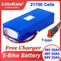 Liitokala 36V 48V 60V 35Ah e bike 21700 Lithium Battery Pack For E-bike Electric Scooter +batteries Charger 42V 54.6V 67.2V