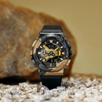 CASIO卡西歐 G-SHOCK 40週年限定 探險家之石系列 黑金 方解石 金屬錶殼 人氣雙顯 GM-114GEM-1A9_48.8mm