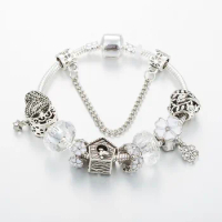 ANNAPAER Trollbeads Abalorio Heart Charms Bracelets For Women Famale Moon Pendant Bracelets &amp; Bangles Pulsera Jewelry B19032
