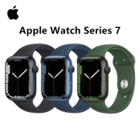 100% Original Apple Watch Series 7 41mm / 45mm Apple Watch S7 Aluminum Case with Sport Band iOS SmartWatch (Renewed)