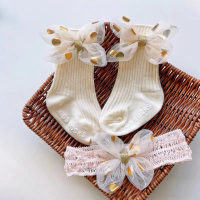 Baby Headband Sock Set Lace Bowknot Daily Spring Summer Head Band Hairband Party Socks Fashion Hair