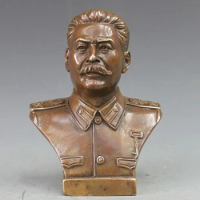 Western BRASS Copper Politician Joseph Vissarionovich Stalin Bust Art Statue Copper garden decorationroom Art Statue