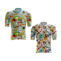 Hot Retro Comic Collection Men's Short Sleeve Cycling Jersey Mountain Bike Road Riding Bicycle Clothes