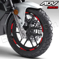 For Honda adv350 ADV350 Motorcycle Wheel Sticker Reflective Scooter Rim Stripe Decals Hub Accessories Waterproof