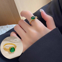 Cincin Zamrud, Gaya Baru Korea, Zirkon Terpilih, Niche, Mampu Milik, Mewah gantungan  kunci gelang  