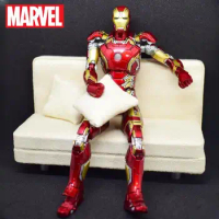 Hot Comicave Iron Man 1/12 Marvel Anime Figure Armor Mk43/42 Joint Movable Led Model 75% Alloy Collectible Toys Xmas Gift Doll