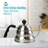 One Two Cups Teko Kopi Leher Angsa Pot V60 Drip Kettle 960ml - RF-15 Silver