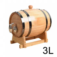 1L/1.5L/3L Wooden Wine Barrel Oak Beer Brewing Equipment Mini Keg Home Brew Beer Keg Tap Dispenser For Rum Pot Whisky Wine