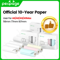BPA Free All Kinds PeriPage Official Thermal White Paper Color Sticker Blank Label for A6 A3 A8 A9 Max Printer 58mm 77mm 107mm