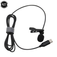 Mini Microphone USB C Mic Type-C Mic Lapel Clip-on Condenser Audio Recording For Huawei P20 P30 Xiaomi Samsung Android Phone