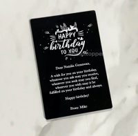 Custom Kartu Ucapan Birthday Akrilik Hitam / Greetings Card