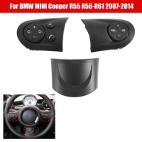 For BMW MINI Cooper R55 R56 R57 R58 R59 R60 R61 Multifunction Audio Cruise Car Steering Wheel Control Switch Trim Cover Parts