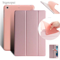 Case for iPad 10.2 2019 Leather 7th Gen cover for Air 1/2 2017 9.7 Tri-fold Smart Stand Case for iPad 10.5 TPU Cover+film+Stylus