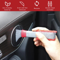 2In1 Car Cleaning Brush Car Air-conditioner Outlet Dirt Duster Cleaner Brush Air Conditioning Vent Cleaning Brush Car Accessory