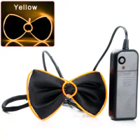 LED EL Wire Necktie Luminous Neon Flashing Light Up Bow Tie For Club Cosplay Evening Party Decoration for Men Women