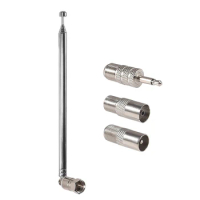 75 Ohm FM Antenna Telescopic Antenna F-Type Male Plug with 3pcs Connector for Indoor TV AM FM Radio Stereo Receiver Bose Wave