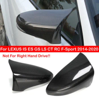 For LEXUS IS ES GS LS CT RC F-Sport 2014-2020 Real Carbon Fiber Car Rearview Side Mirror Cover Wing Cap Sticker Door Case Trim