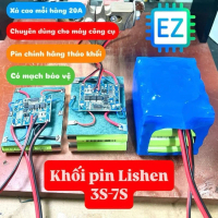 Khối pin 12V - 29V (3S-7S) đóng từ pin Lishen tháo khối chính hãnġ dòng xả cao, có mạch bảo vệ, dung
