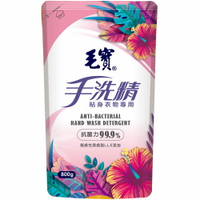 毛寶手洗精 貼身衣物專用 玫瑰天竺葵香 補充包 800g