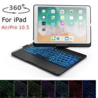 360 Rotation for iPad Air 10.5 2019 Pro 10.5 2017 Case with Keyboard Backlit Wireless for iPad Air 10.5 Keyboard Cover