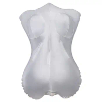 QSM Sex toy One-piece transparent inflatable gun frame pillow doll men's bed masturbator fun can be inserted into sexual supplie