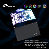 Bykski N-IG4080ULOC-X GPU Water Block For Colorful GeForce RTX 4080 Ultra White OC Card / VGA Copper Cooling Radiator 5V 12V