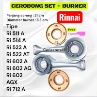 CORONG SET RINNAI + BURNER KUNINGAN RINNAI TEBAL -TUNGKU CEROBONG SET RINNAI RI 511A 514A 522A 522AT